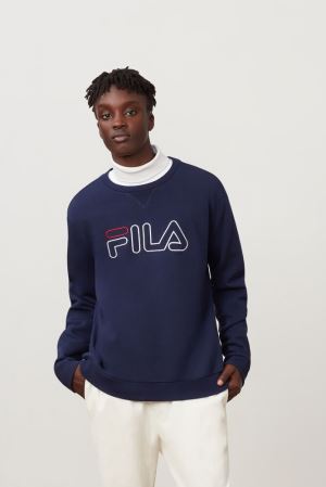 FILA Basil Sweatshirts Navy / White / Red,Mens Clothing | CA.VCTYNQ498